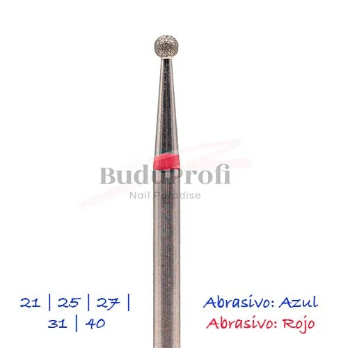 Fresa Diamante Bola 40 KAZAN - Rojo - More than nail store
