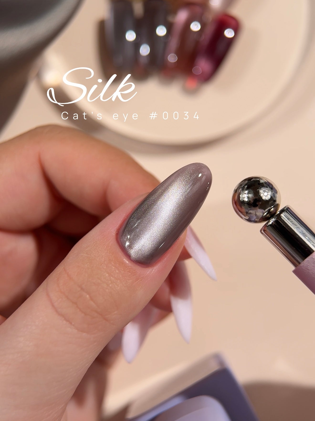 COLOR GEL POLISH "DNKa", 12 ml #0034 CAT EYE SILK - More than nail store