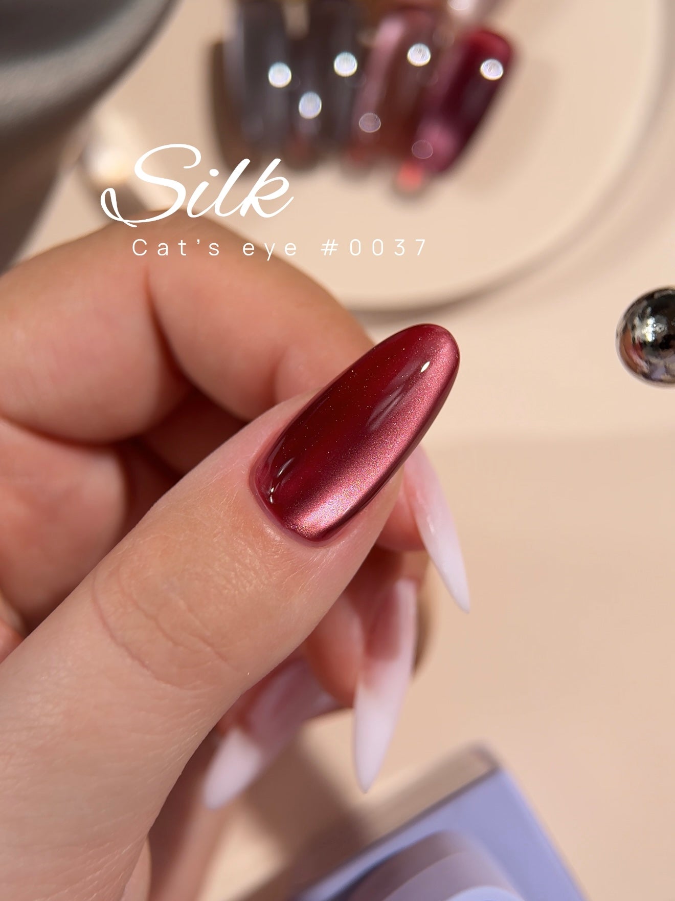COLOR GEL POLISH "DNKa", 12 ml #0037 CAT EYE SILK - More than nail store