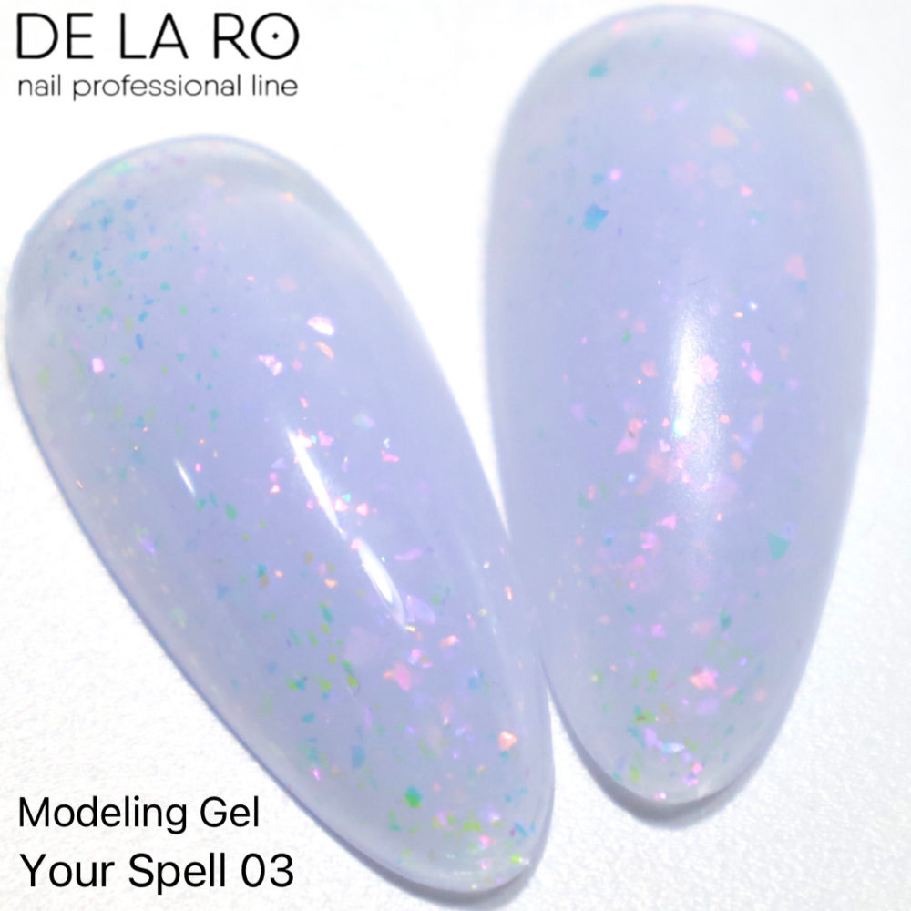 Gel modelador DE LA RO Your Spell 03 color aplicado en tips