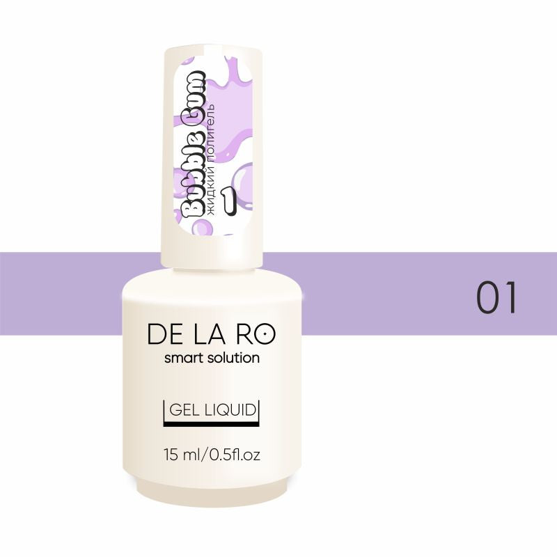 DE LA RO Polygel líquido 15 ml, Bubble Gum 01