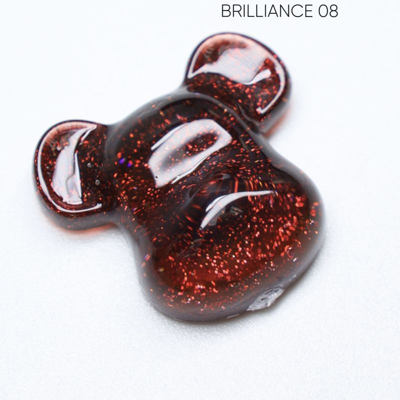 Muestra de color del esmalte en gel Brilliance 08 burdeos profundo DE LA RO