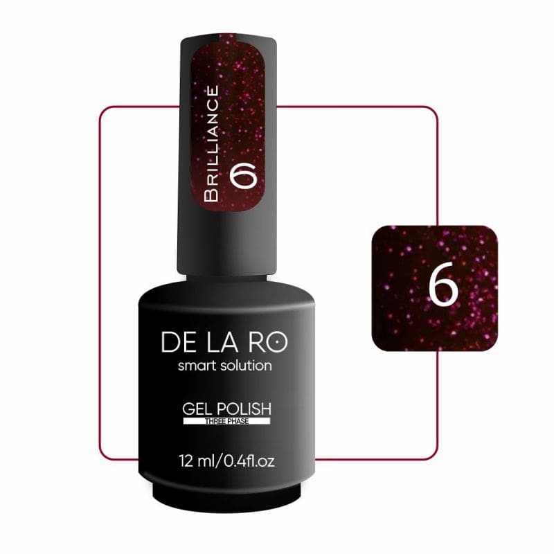 Bote de esmalte en gel Brilliance 06 vino burdeos 10 ml DE LA RO