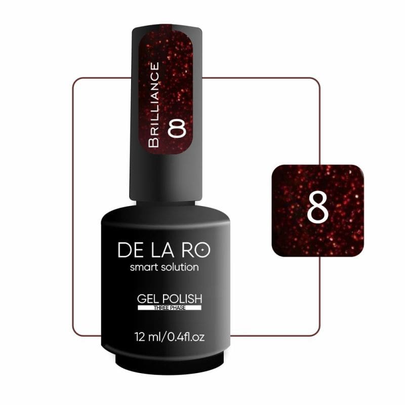 Bote de esmalte en gel Brilliance 08 burdeos profundo 10 ml DE LA RO