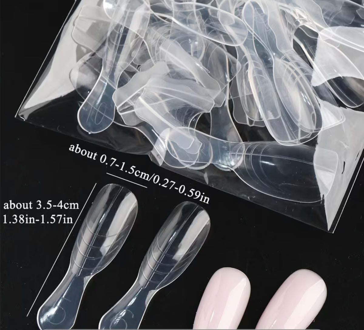 Dual Forms Sándwich con Mango Forma Almendra — 60 Piezas Reutilizables - More than nail store