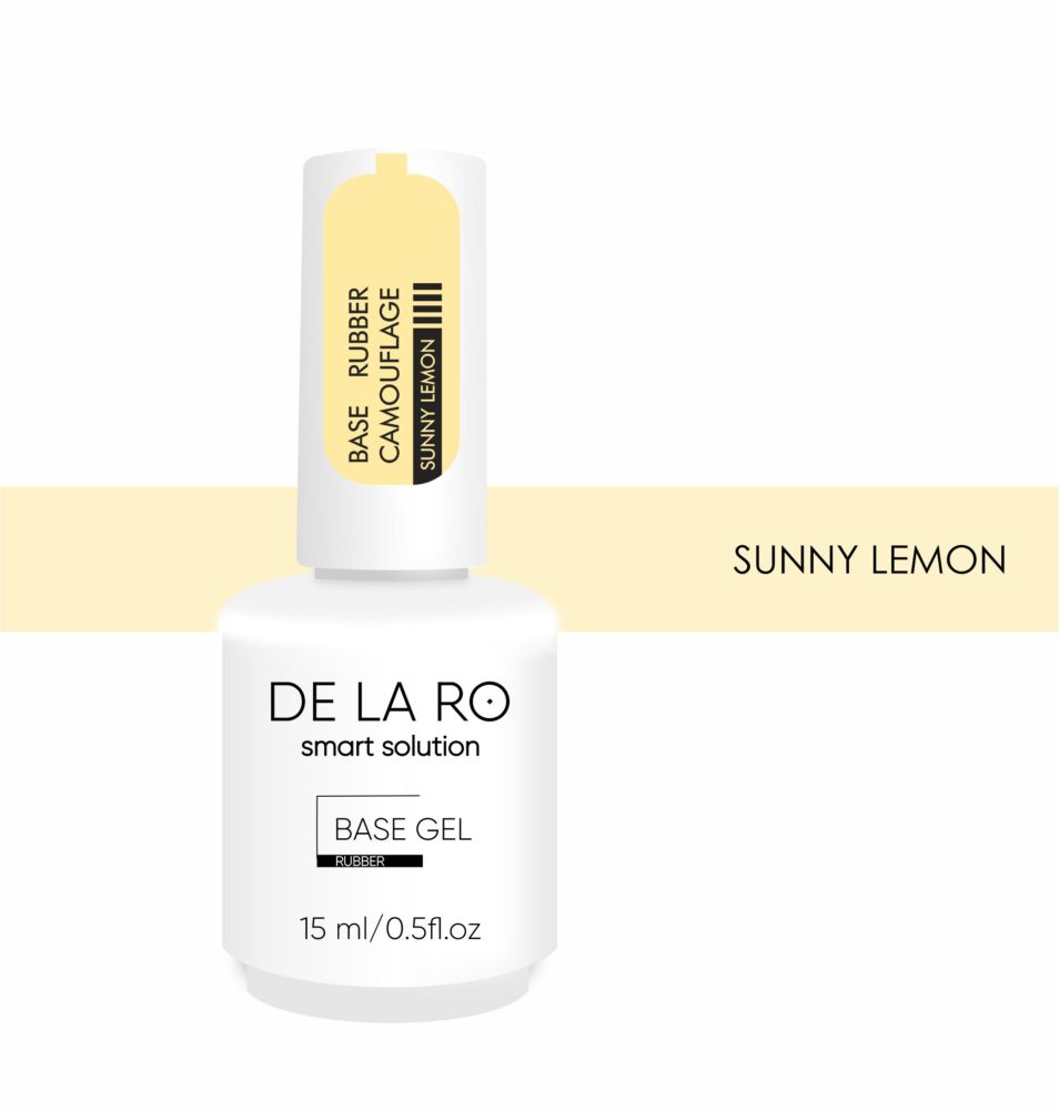 BASE Rubber Camouflage Sunny Lemon (medium viscosity) - 15ml DE LA RO - More than nail store