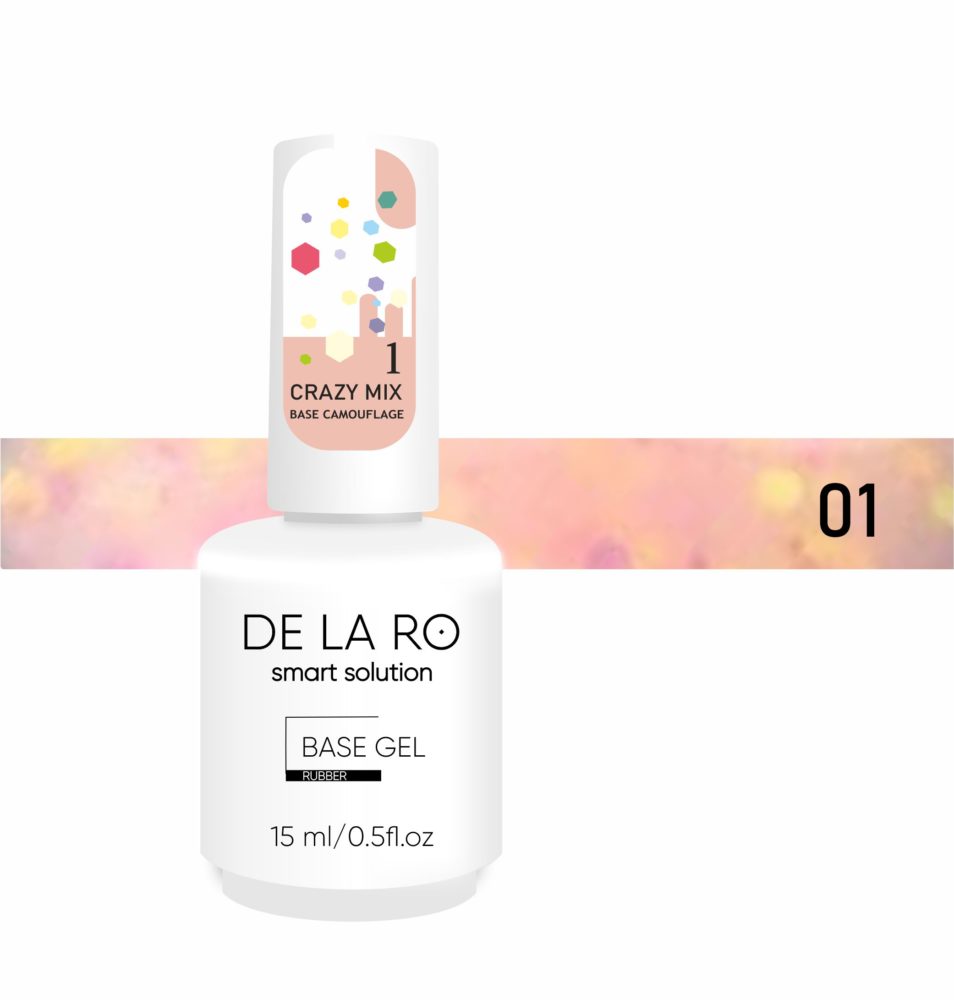 BASE Rubber Crazy Mix 01 (medium viscosity) - 15ml DE LA RO - More than nail store