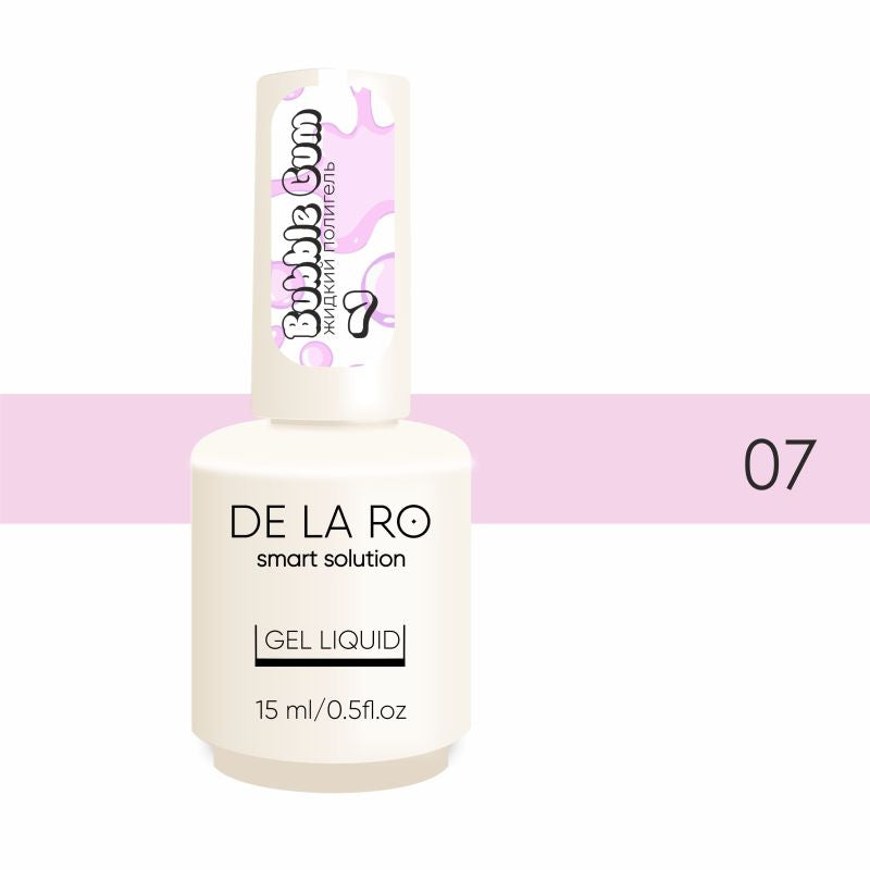 DE LA RO Polygel líquido 15 ml, Bubble Gum 07