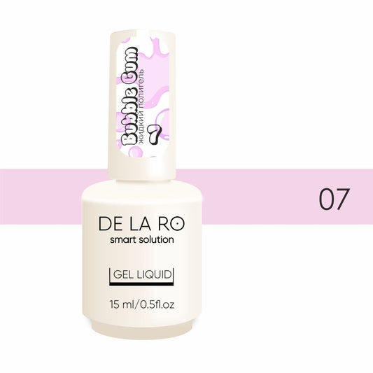 DE LA RO Polygel líquido 15 ml, Bubble Gum 07