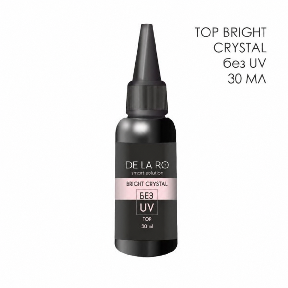 TOP Rubber Bright Crystal no UV DE LA RO · 30 ml — Top sin dispersión
