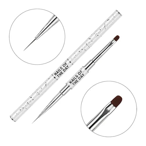 NAILSOFTHEDAY Pincel Brush 2 en 1 Liner y Oval 11mm - diseño nail art profesional
