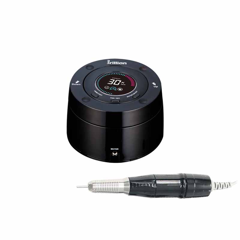 BRILLIAN Black Micromotor detalle - Aparatología profesional alta velocidad manicura - More Than Nails Store