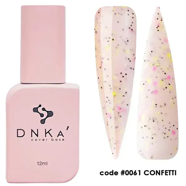 RUBBER BASE FRENCH "DNKa" (cover), 12 ml #0061 Confetti - More than nail store