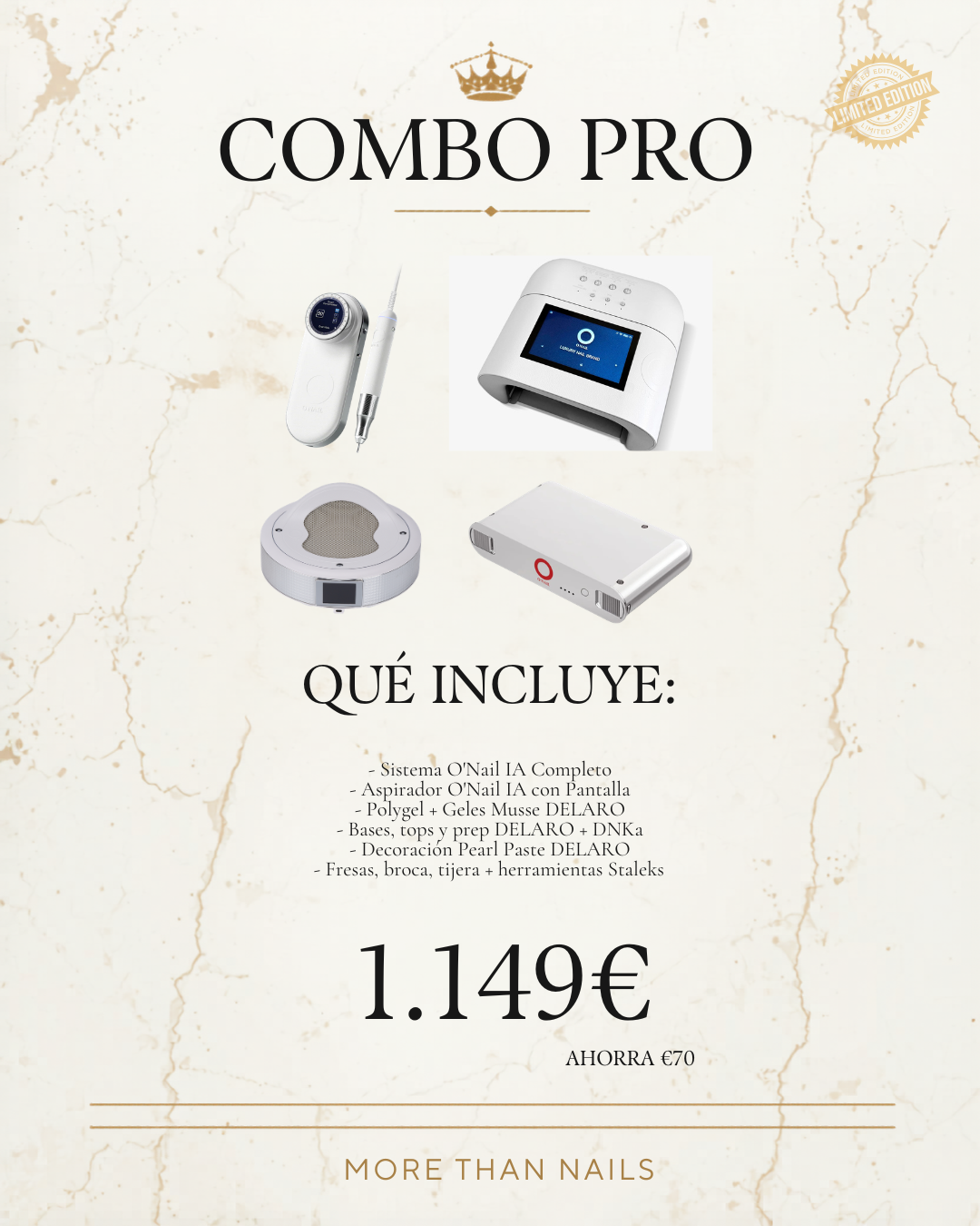 👑 COMBO PRO – Setup Completo de Cabina con Sistema O'Nail Profesional
