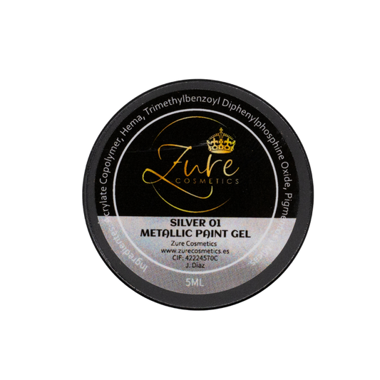 METALLIC PAINT GEL - silver ZURE COSMETICS