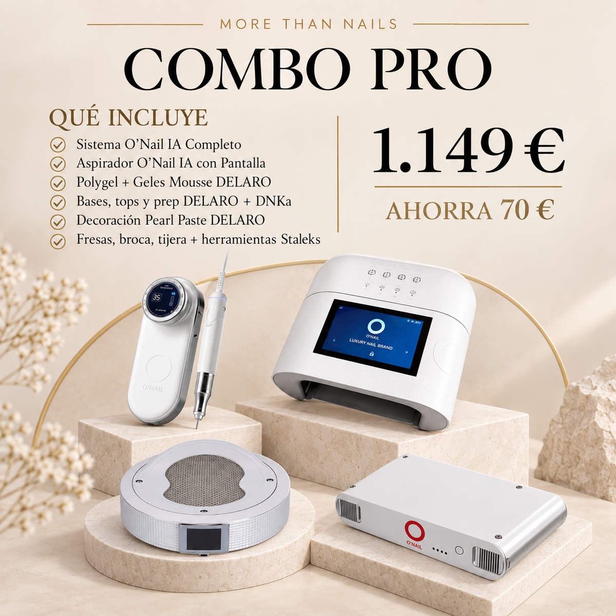 👑 COMBO PRO – Setup Completo de Cabina con Sistema O'Nail Profesional