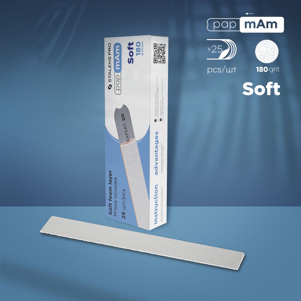 Limas desechables blancas papmAm EXPERT 20 180 grit Staleks DFCE-20-180/25W